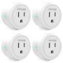 GHome Smart Plug Mini, WiFi Smart Outlet Plug Works with Alexa and Google Home, Timer Outlet with APP Control, 2.4GHz Network Only, No Hub Required, ETL FCC Listed (4 Pack), White