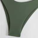 GORGLITTER Women's High Waisted Thong Bikini Set Halter Triangle Tie Back Swimsuit Bathing Suit (Green, XL)