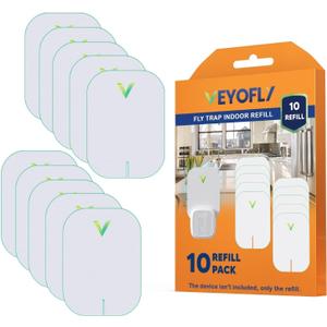 VEYOFLY Fruit Fly Traps for Indoors Official Refill, Gnat Trap Indoor Plug in, Bug Traps, Flying Insect Trap, Gnat Traps for House Indoor, Fly Trap Indoor for Home, Mosquito Catcher, Pack 10 Refills