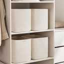 joybest 13x13x13 Inch Cube Storage Bins Set of 4, Cotton Rope Woven Organizer Basket for Shelves, Cube Bin Square Shelves Organizer Closet Storage, Nursery, Toy Organization, Beige