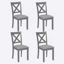 LOVMOR Dining Chairs Only Wooden Dining Chairs Set of 4 Kitchen Chair with Padded Seat Upholstered Side Chair for Dining Room Living Room Gray