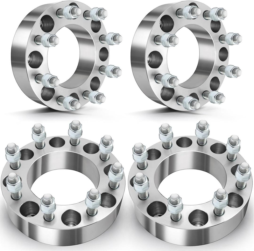 ECCPP 4PCS 2 inch Wheel Spacers 8x6.5 to 8x6.5 8x165.1mm 117mm CB Fits 2001-2006 for Chevrolet Silverado 1500 HD 2002-2010 for Chevrolet Silverado 2500 HD 2002-2010 for GMC Sierra 2500 HD