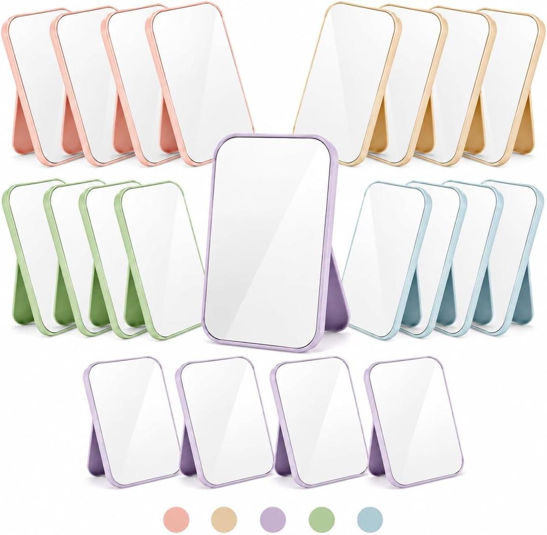OMISTAR 20 PCS Spa Party Mirrors with Stand, Bulk Vanity Table Mirrors