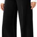 DLOODA Wide Leg Stretchy Sweatpants Jeans for Women, High Waisted Baggy Casual Pull On Jeans Elastic Waist Loose Denim Pants (X-Large, Black)