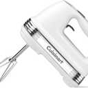 Cuisinart Power Advantage 5-Speed Hand Mixer, 220W-Motor Hand Blender Electric Mixer with 5 Speed Settings, Extra-Long Dishwasher-Safe Beaters, 60-Inch Swivel Cord, HM-50, White