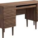 Modway Render Mid-Century Modern, Office Desk, Walnut, 61"D x 19"W x 30"H