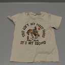 Toddler Baby Girl Boy 2nd Birthday Outfit This Ain't My First Rodeo Its My Second Short Sleeve T-Shirt Summer Clothes (Brown)