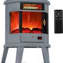 RealSmart Electric Fireplace Heater 22 in Freestanding Fireplace Stove Infrared Fireplace with 3D Flame Effect Remoted Control, Timer, Overheating Protection (Gray)