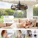 20" Outdoor Ceiling Fan with Light for Patio, IP65 Weatherproof Plug-in Gazebo Fan with Smart App & Remote, 3CCT Dimmable, 6-Speed Quiet Reversible DC Motor for Porch Pergola Canopy