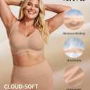 Vertvie Womens Jelly Wireless Bras Seamless T-Shirt Bra No Underwire Full Coverage Pullover Bralettes Supportive Sports Bras (M)