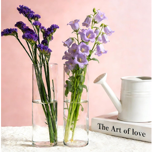 16 Pcs Glass Cylinder Vase, 7.67" H2.36" W Clear Vases for Centerpieces, Flower Vases for Bouquet, Hurricane Vase Ideal for Wedding Table Centerpieces, Floating Candles & Bouquet Arrangements