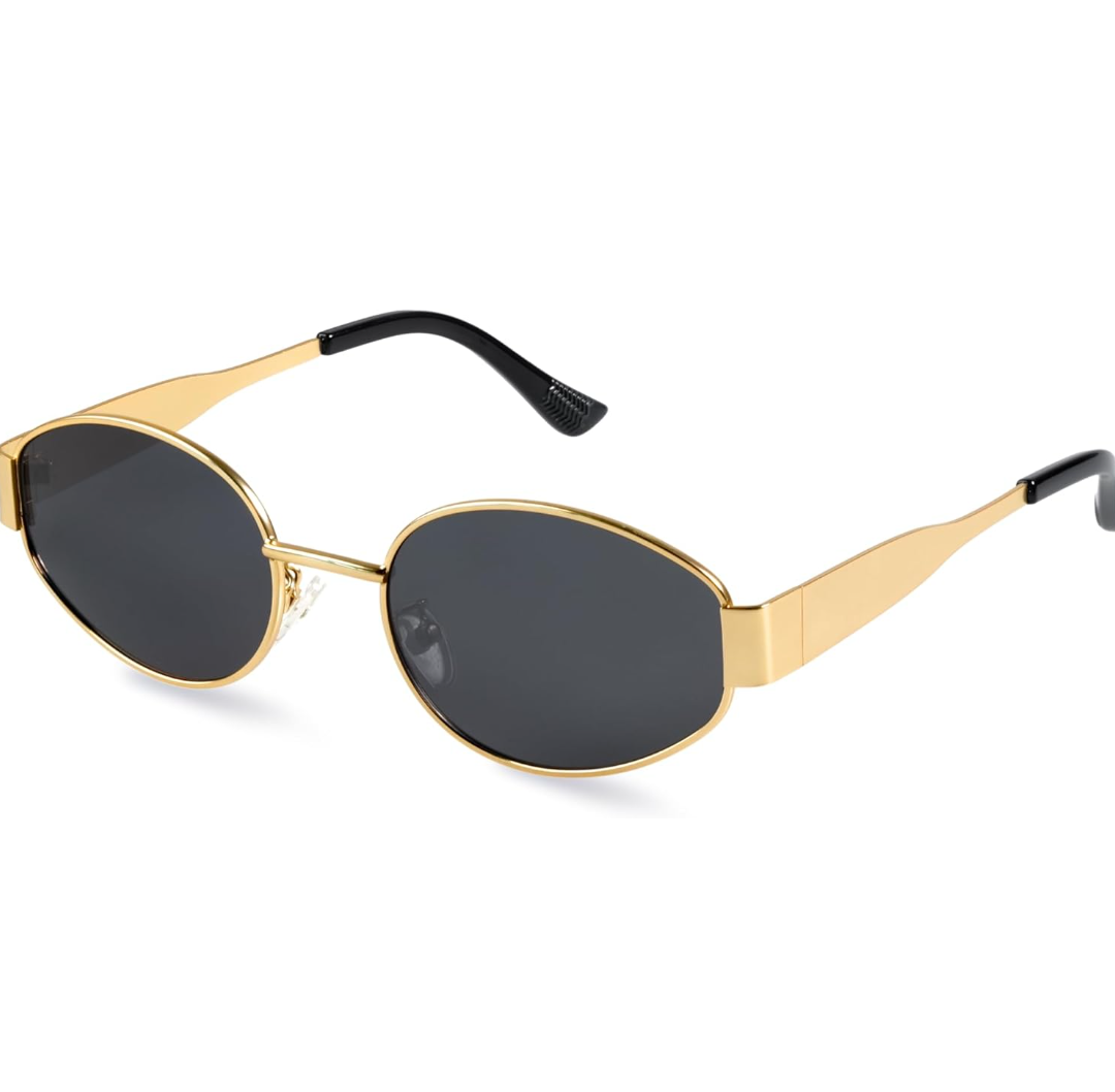 livho 2025 Trendy Oval Sunglasses - Stylish Polarized Shades for Everyday - Retro Metal Frames