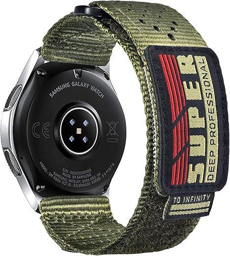 V.R.HOPE Band for Galaxy Watch Ultra 47mm, Soft Nylon Sport Watch Strap for Men Rugged Adjustable Watch Band Strong Hook and Loop Punched Band with Metal Connector