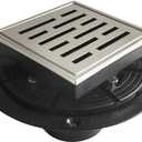 Neodrain Square Shower Drain, 4 inch Stainless Steel 304 Grate and PVC Drain Body, Brick Pattern Grate with Brushed Nickel Finish, Kit Includes Hair Trap/Strainer,Lifting Hook and PVC Drain Base