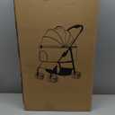 3-in-1 Pet Stroller for Small/Medium Dogs&Cats, 4 Wheels Lightweight Dog Stroller with Detachable Carrier, Storage Basket and Cup Holder, One-Click Folding Pet Travel Carrier for Car Seat & Hand Carry