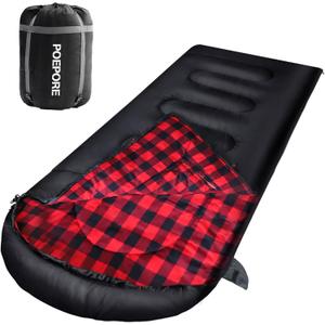 Flannel Sleeping Bag Cotton 0 Degree Cold Weather for Adults XXL Wearable Sleeping Bag 4 Seasons Waterproof with Compression Sack