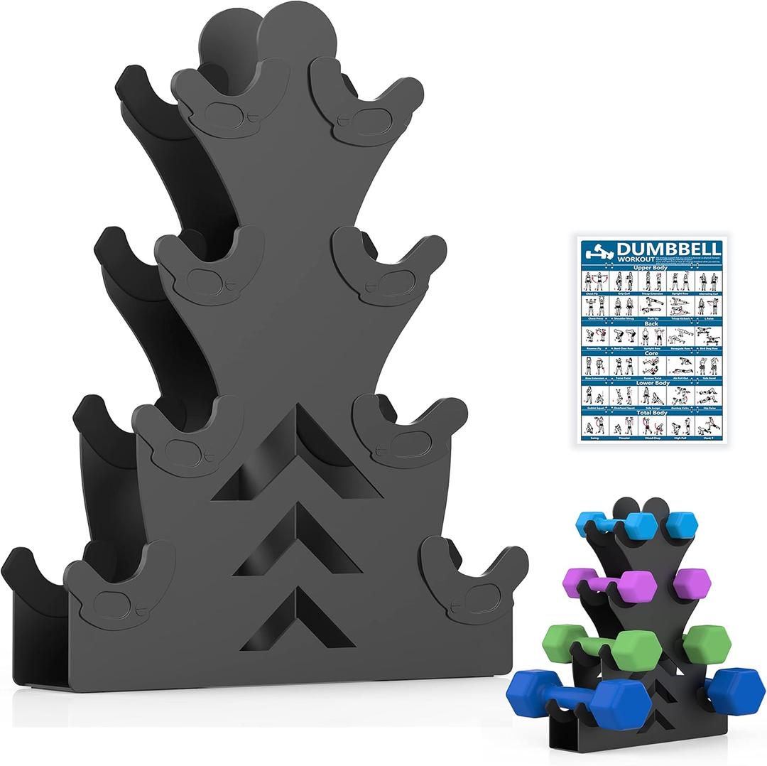 Dumbbell Storage Rack Weight Organizer Rack Only for Home Gym Weight Rack No need Assembly (4-Tier)