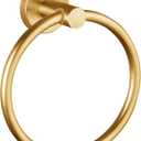 Towel Ring, Bathroom Hardware Accessories, Wall-Mounted Towel Ring, Simple Round Stainless Steel Towel Rack, for Bathroom and Kitchen (Gold) (1 Pack)