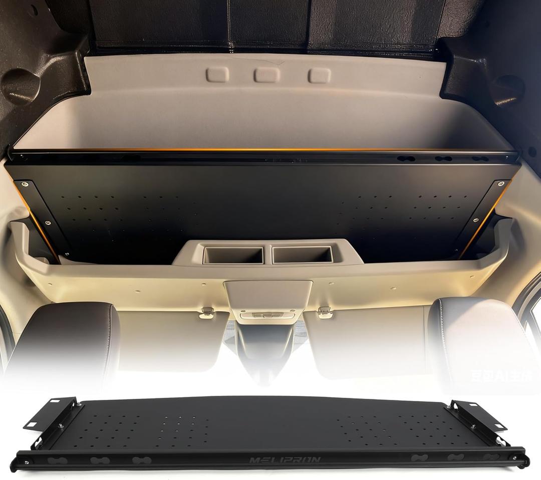 MELIPRON Van Headliner Shelf for Ford Transit 20152025 Mid & High Roof, Overhead Storage Shelf with Modular Mounting Slots, 55 lbs Capacity, No-Drill Installation for Organized Van Storage