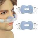2 Packs Fabric N30i Nasal Cushion for ResMed Airtouch N30i & Airfit N30i - IDEAR Replacement CPAP Nasal Pillows Mask with Calm Blue Fabric - Breathable Comfort & Whisper Quiet Accessories (M)