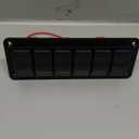 Joinfworld 6 Gang Rocker Switch Panel 12V Marine Boat Switch Panel Waterproof 12 Volt Blue LED Light Toggle Switch Panel ON Off with Pre-Wired for Boat Automotive Car Truck RV UTV