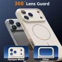 Magnetic for iPhone 17 Pro Case, [Matte Solid Color] [Full Camera Protection] Protective Case for iPhone 17 Pro - Milky White