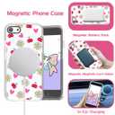 GUESNUY Aesthetic Phone Case Compatible with iPhone 16e,Cherry Case Compatible with MagSafe,Soft Clear TPU Anti-Slip Shockproof Bumper Protective Cover Cherry Daisy Love Pattern for Women Girl