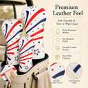Golf Club Covers for Driver Fairway Woods & Hybrid, Leather Headcovers with Plush Lining, Long Neck Design Protection