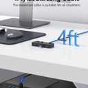 Aceele USB Hub 3.0 with Individual LED Power Switches & Type C Power Port, Multiport USB Splitter 3.0 with 4FT Long Cable, Slim & Portable USB Port Extender for Laptops, PC, MacBook, Mac Pro and More