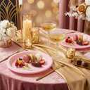 WELLIFE Pink Plastic Plates 10 Inch -150 Count for Party, Disposable Plastic Party Plates for Valentine's Day Easter Mother's Day Baby Shower Dinner Dessert Cake Light Pink