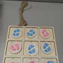 Geetery Gender Reveal Table Board Game Wooden Gender Reveal Board with 10 Game Chips 1 Twine and 1 Support Easel Funny Baby Shower Ideas for Boy or Girl Party Supplies Baby Table Decor (Footprint), 11.81 x 11.81 x 0.39 inches