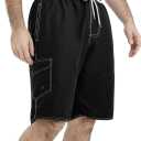 2 x Mens Swim Trunks Swim Shorts Swimwear Swimsuit Beach Shorts Bathing Suits Quick Dry Waterproof