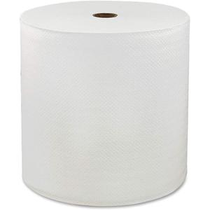 Genuine Joe Hardwound Roll Towels, White, 7" x 600', 6 Count