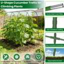 Cucumber Trellis for Raised Bed 48" L x 48" H U-Shape Garden Trellis for Climbing Plants Outdoor, Metal Arch Trellis for Vegetables, Plant Support for Tomato Pea Zucchini Grape Flowers, 120" Lx120" H