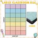 7.6x12 ft Large Pastel Checkered Classroom Rug Colorful Checkered Educational Area Mat Rainbow Play Carpet Back to School Learning Mat for Preschool Playroom Nursery Kindergarten(Pastel Rainbow)