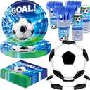 REDWORD Soccer Party Decorations, 120Pcs Soccer Birthday Party Supplies-Serves 24 with Soccers Plates Cups and Napkins for Sports Boy's Birthday Decorations