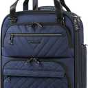 KROSER Carry On Underseat Multi-functional, 16-inch Underseater Lightweight Overnight Suitcase for Women, Navy