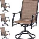 Soohow Outdoor Dining Chairs Set of 4, 360°Swivel Patio Dining Chair with Textilene Fabric, Outdoor Metal Armchair All Weather Resistant, Ergonomic Comfort, Perfect for Patio, Backyard, Balcony