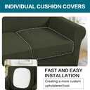 Turquoize 4 Piece Sofa Covers for 3 Cushion Couch Sofa Slipcover Soft Couch Cover for Dogs-Washable Sofa Furniture Cover with 3 Individual Cushion Covers (3 Cushion Sofa, Olive)
