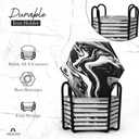 ARILEO Coasters for Drinks, Black Marble Ceramic Hexagon Coaster Set with Metal Holder, Set of 8 Absorbent Cup Place Mats for Home Decor