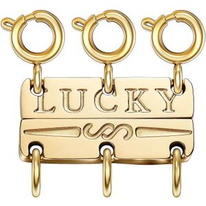 kcctoo Necklace Layering Clasp Womens Jewelry Separators 18K Gold and Silver Magnetic Multiple Necklace Clasp for Women Layered Look