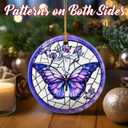 3 x Christmas Ornaments, Dodosky 2.8in Ceramic Butterfly Ornament, Xmas Decor, Christmas Tree Ornaments, Xmas Decorations for Tree, Holiday Ornament, Gifts for Butterfly Lovers, Gifts for Women, Mom