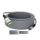 Elecan USB C to HDMI Cable 25 Ft, 4K@60Hz HDR, Gold-Plated Braided High-Speed USB 3.1 Type-C to HDMI 2.0 Cord Thunderbolt 3 Compatible for Galaxy MacBook Pro/Air iPad Pro Surface Dell HP with 5 Ties