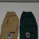 2 Pack Dog Sweaters for Small Dogs Winter Turtleneck Pullover Cable Knit Fleece Stretch Puppy Doggie Chihuahua Toy Poodle Yorkie Pomeranian Boy Girl Pet Clothes (S, Green & Brown)