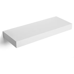 SONGMICS Floating Shelf, Wall Shelf 15.7 Inches, with Metal Bracket for Easy Installation, Display Trinkets, Picture Frames, Potted Plants, in The Living Room, Entryway, Bedroom, White ULWS14WT