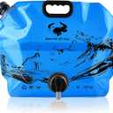 Water Jug Camping 2.1 Gallon Collapsible with Spigot, BPA Free Portable Water Pouch Foldable Water Bags for Outdoor Hiking, Travel and Emergency & Water Storage Containers (Blue-1Pcs)
