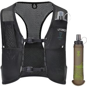 Running Vest for Women Men, Ultra-Light Minimalist Hydration Vest, Breathable Reflective Running Gear for Trail Hiking Jogging (XL (38-42 inch), Contains Green Bottle)