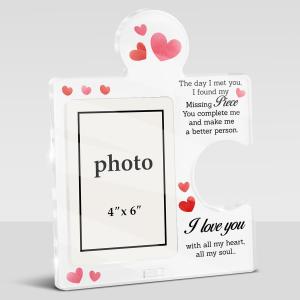 2 x Romantic Couple Gifts Photo Frame,Birthday Wedding Gift for Girlfriend Boyfriend Wife Husband, Display 4x6 Photo