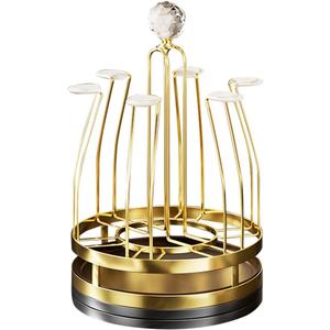 Rotating Mug Cup Drying Rack Stand Drinking Glass Cup Holder Organizer for Home Kitchen (Crystal Style)
