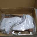 Figure Ice Skates for Beginners - White Comfortable Leather Ice Skates for Women, Men, Boys & Girls (Size Up 1 Size)